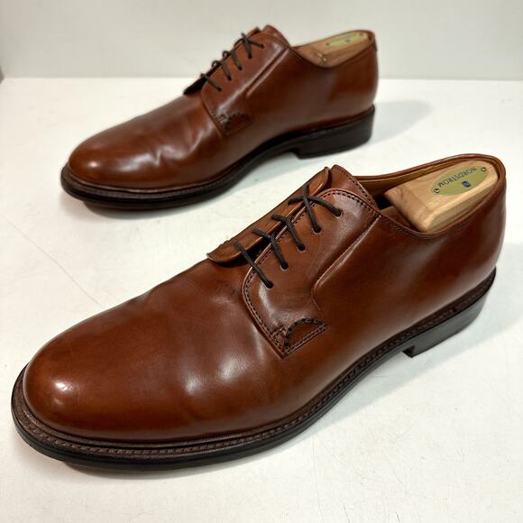 VERY GOOD Grant Stone x J. Crew Ludlow Derby Brown Calf Bench Made 12 D - Picture 5 of 14